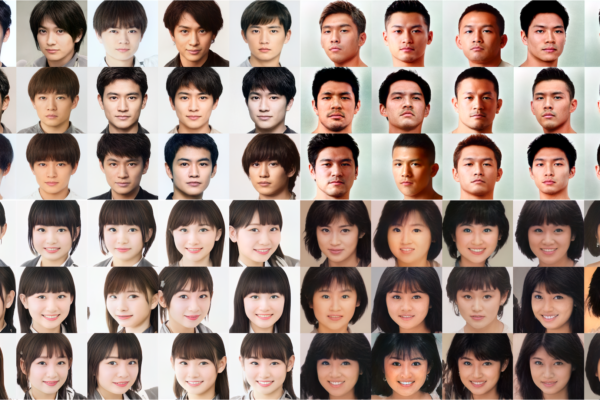 顔集団の分布化と顔サンプルの生成