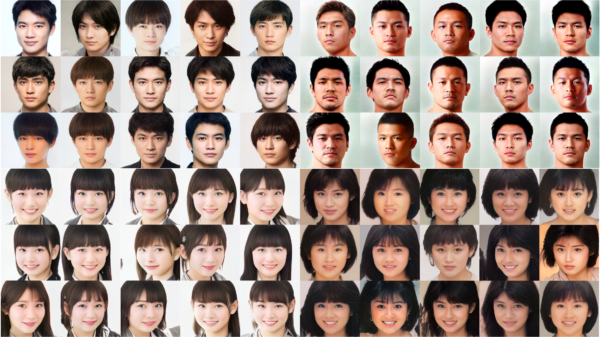 顔集団の分布化と顔サンプルの生成